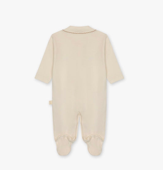 Baby Gi - Velour heldrakt - Off white - Unisex - 1-6 mnd