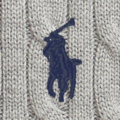 Polo Ralph Lauren – Grå Half Zip genser med flettestrikk – Gutt – 14–20 år