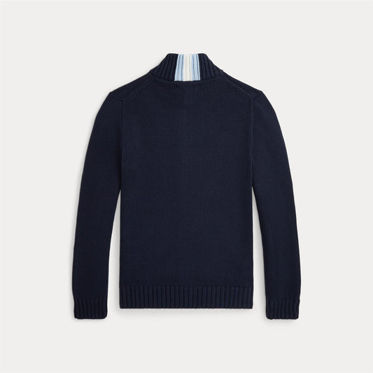 Polo Ralph Lauren – Glattstrikket jakke med fullzip – Mørkeblå – Gutt – 8-16 år