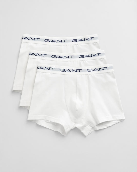 Hvite Gant boxere 3-pack med logostrikk gutt 9–16 år