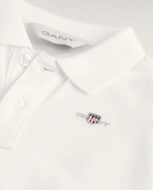 Gant pique langermet hvit gutt