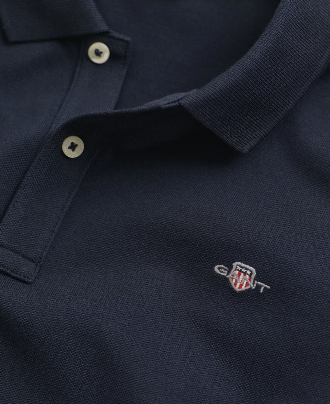 Blå Gant Piquet Shield T-skjorte med logo gutt 9–16 år