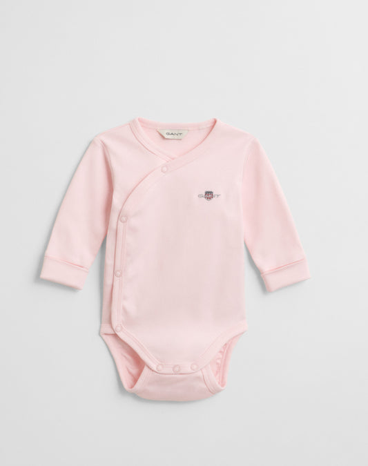 Rosa Gant Shield body i økologisk bomull jente 1–18 mnd