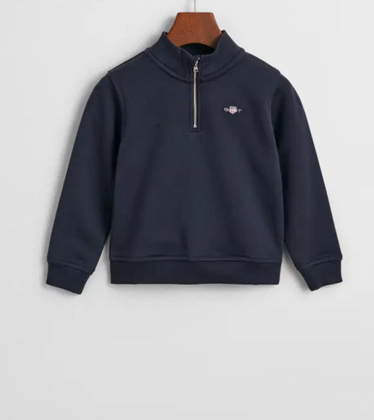 Gant Shield Cotton Half Zip genser blå gutt