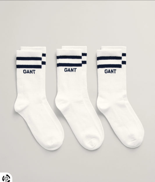 Gant Sport Socks 3-pack hvit unisex