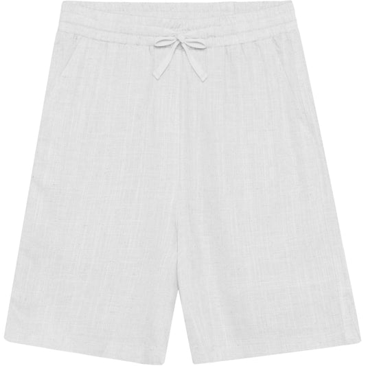 Lette linshorts fra Grunt i modellen Ole, hvit farge – sett forfra og bakfra.