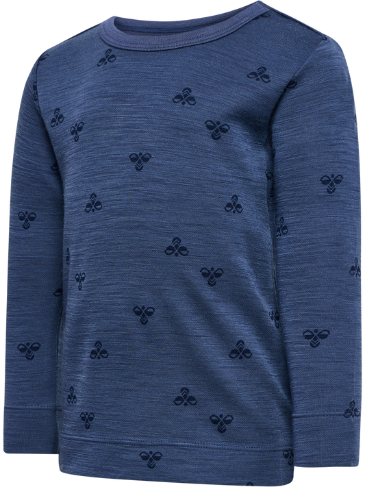 Hummel Mini Wool T-shirt i blå farge – Gutt 4–8 år