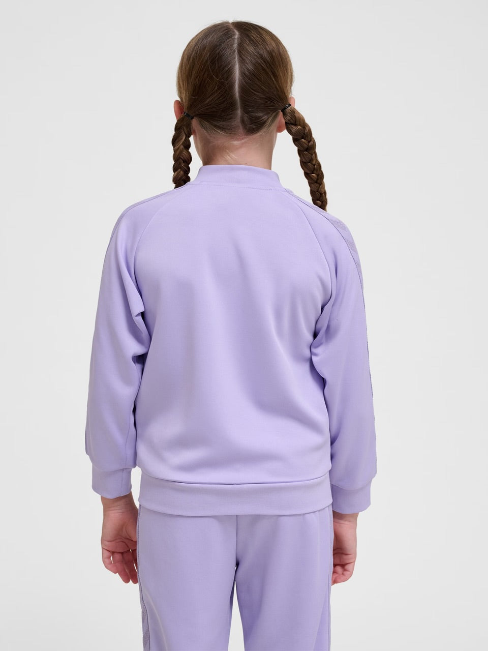 Noma treningsjakke med glitterstriper fra Hummel – Lilla – Jente