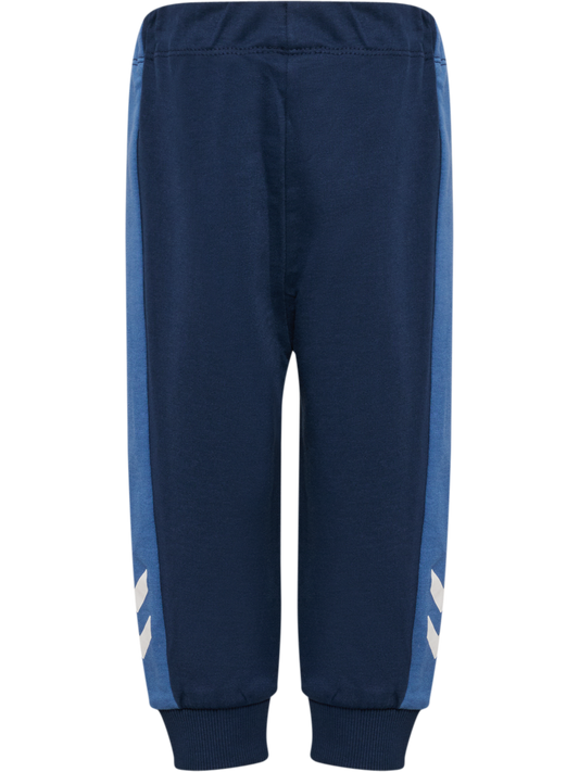 Hummel Reg Block bukse i blå med brodert logo for gutt 9 mnd–5 år