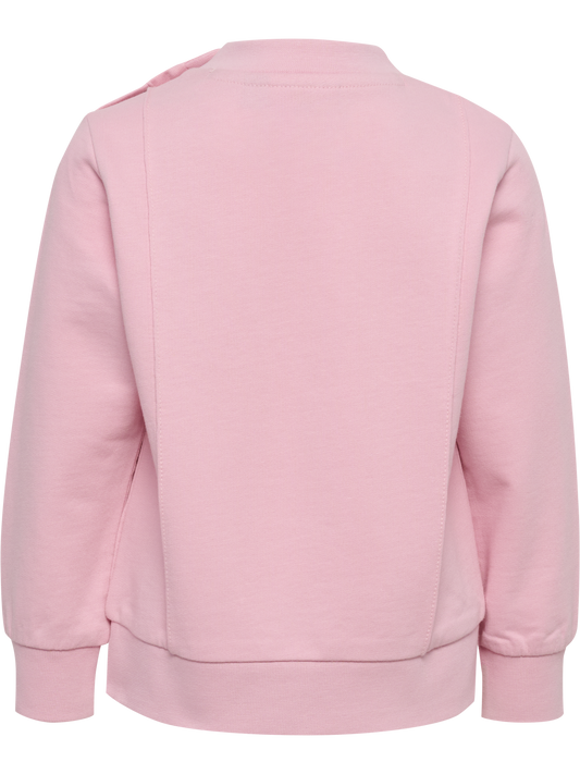 Hummel Reg Pintuck genser i rosa med brodert logo for jente 9 mnd–3 år