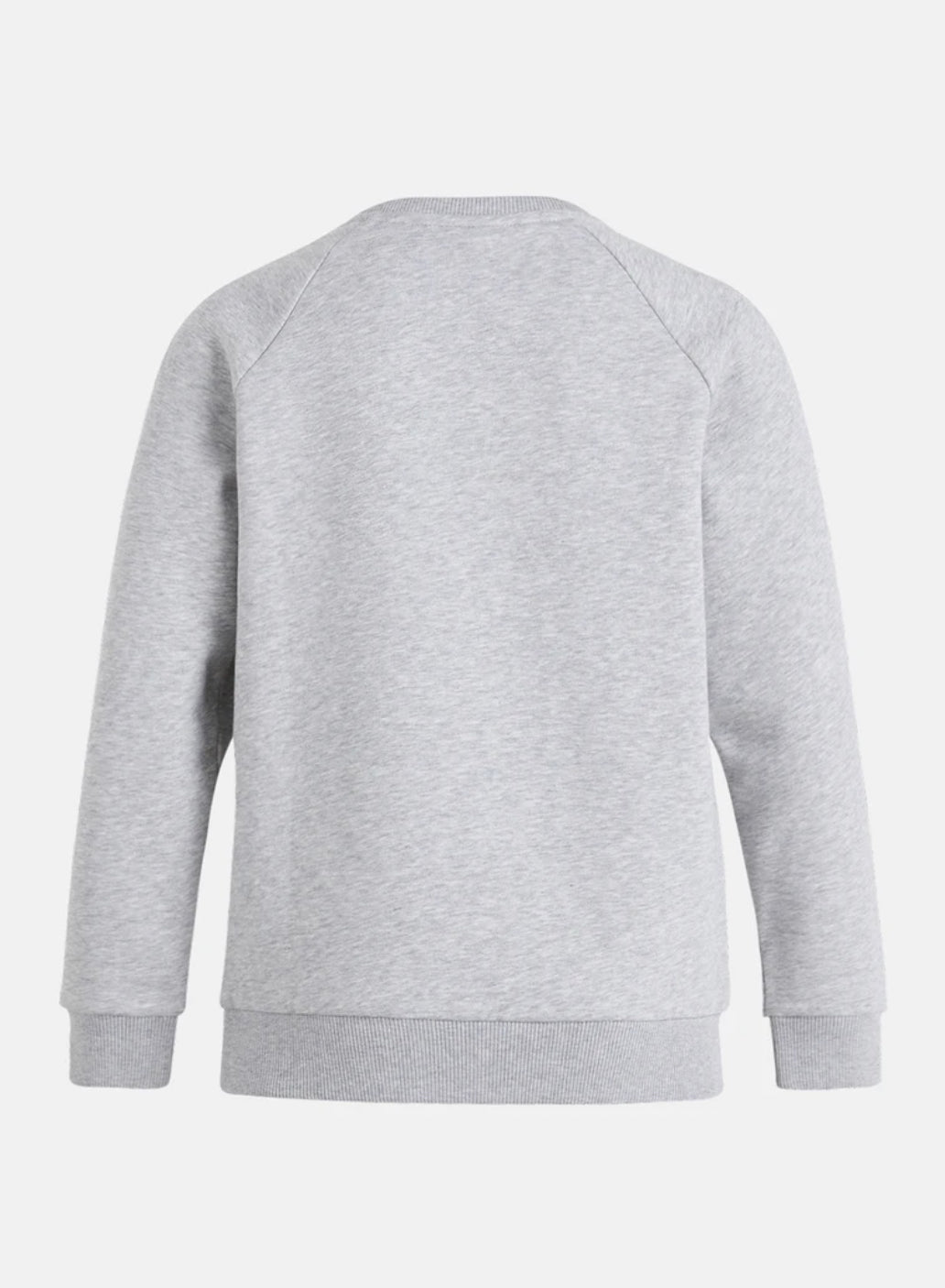 Grå Peak Performance genser til barn og junior – JR ORIGINAL CREW med sort logotrykk på brystet