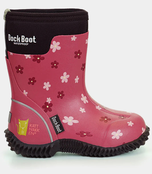 Rosa Dock Boot-støvel fra Kattnakken med blomsterprint – Tolvmeterskogen-design for jente