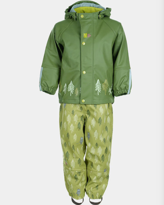 Kattnakken Plask regnsett Tolvmeterskogen i mose grønn unisex 2–7 år