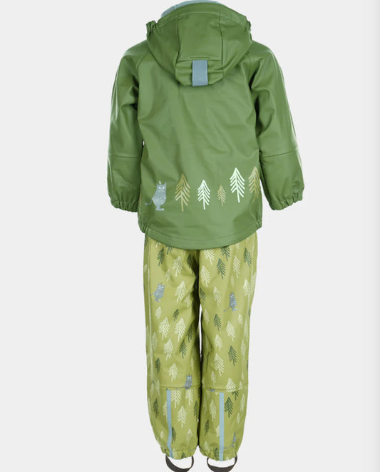 Kattnakken Plask regnsett Tolvmeterskogen i mose grønn unisex 2–7 år