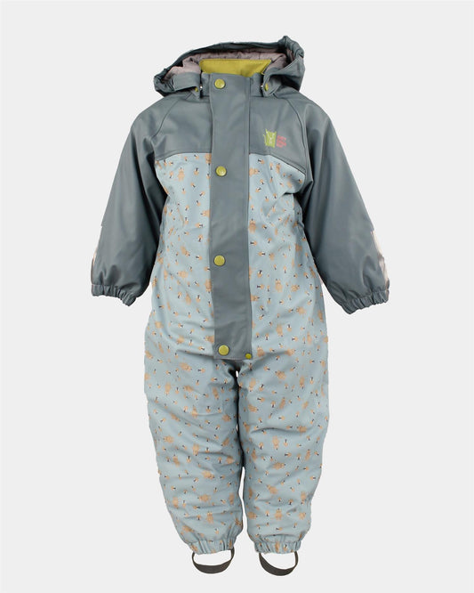 Kattnakken regndress Hav blå med vattering, refleks og vannstoppere til gutt