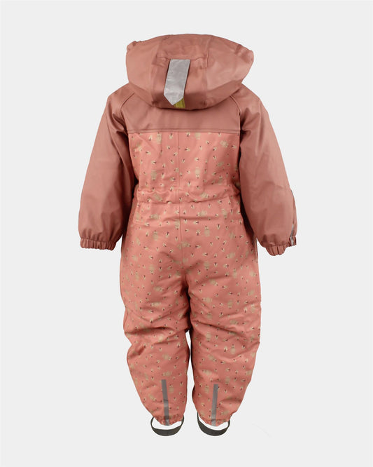 Kattnakken regndress i gammelrosa Sandeltre med vattering, refleks og vannstoppere til jente