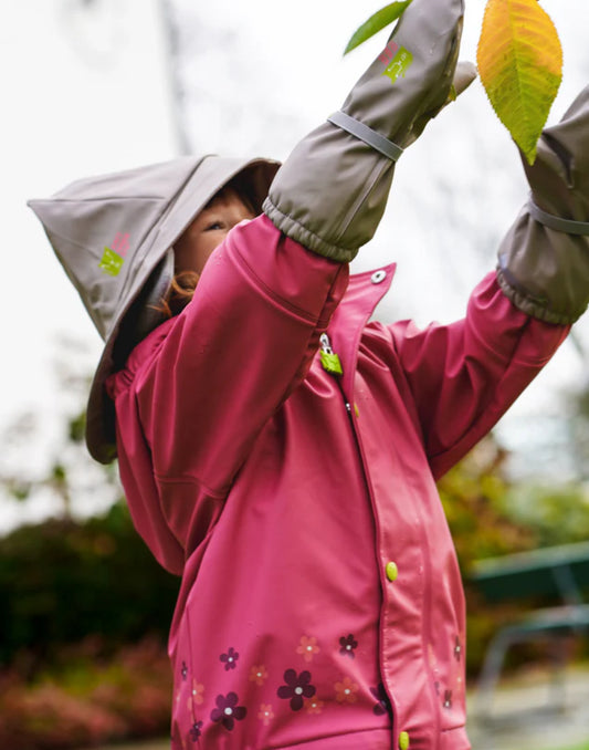 Kattnakken regnvotter med fleecefôr og navnelapp – beige – unisex 0–8 år