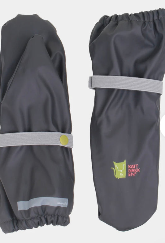 kattnakken regnvotter med fleecefor i svart – unisex