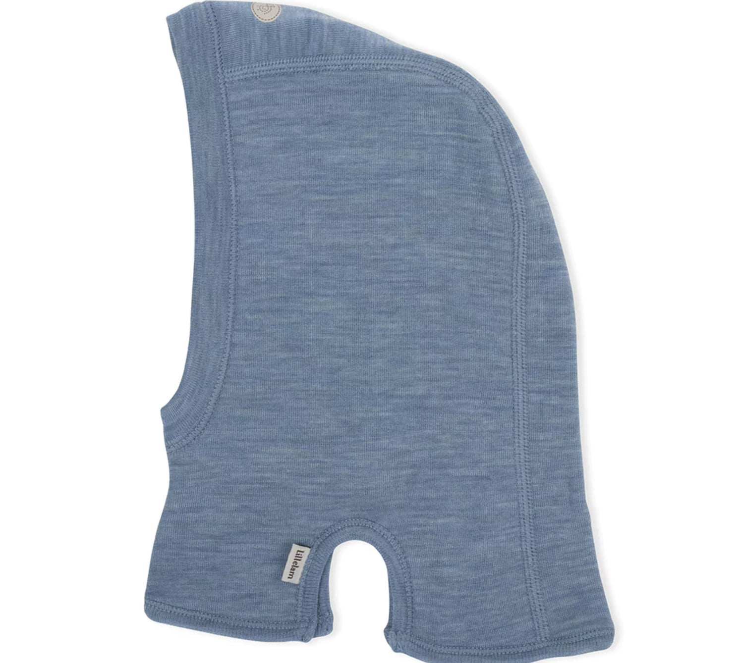 Mellomblå Lillelam Balaclava dobbelt lag i merinoull gutt 1–2 år