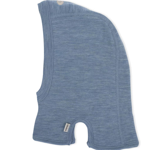 Mellomblå Lillelam Balaclava dobbelt lag i merinoull gutt 1–2 år