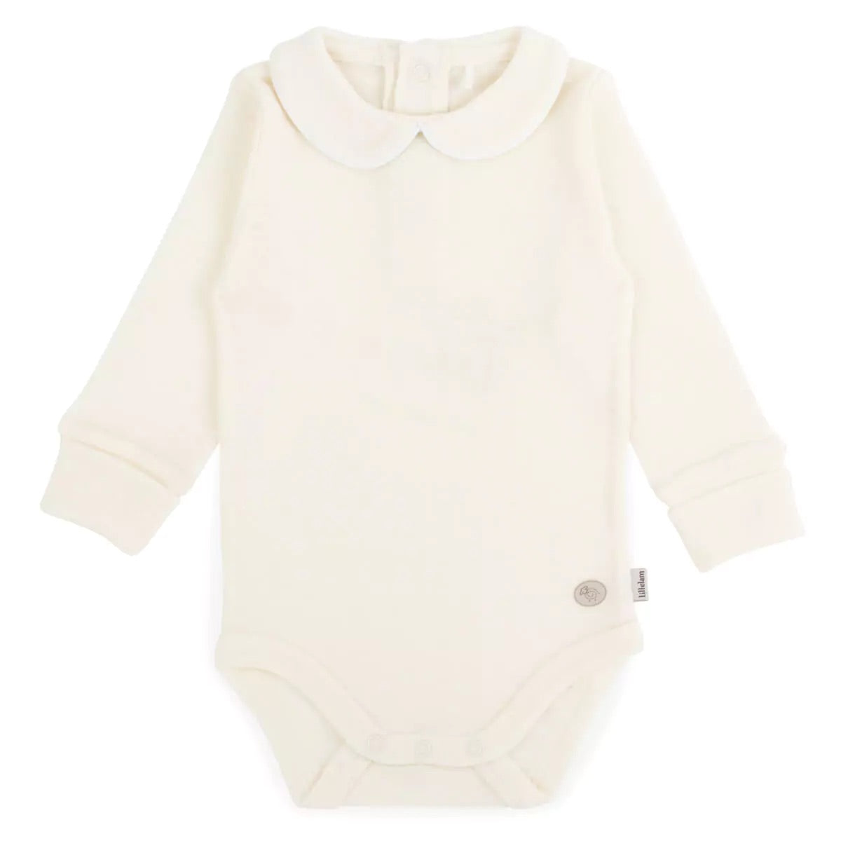 Hvit ullbody fra Lillelam med rund krage – i 100% merinoull – unisex