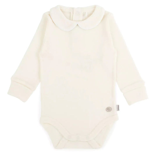 Hvit ullbody fra Lillelam med rund krage – i 100% merinoull – unisex