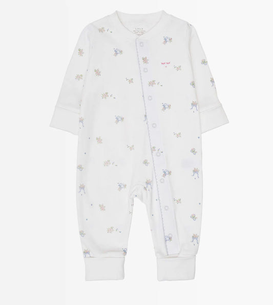 Livly heldress i hvit med Roses and Ribbons-print for jente 3–12 mnd