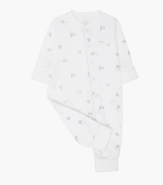 Livly heldress i hvit med Roses and Ribbons-print for jente 3–12 mnd