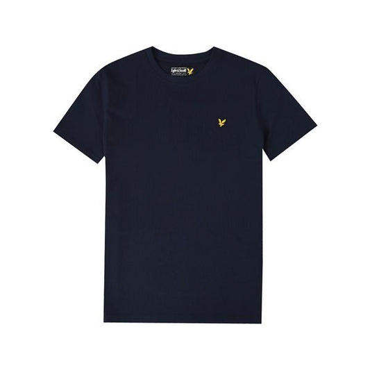 Mørkeblå T-skjorte i 100% bomull fra Lyle & Scott med brodert logo.