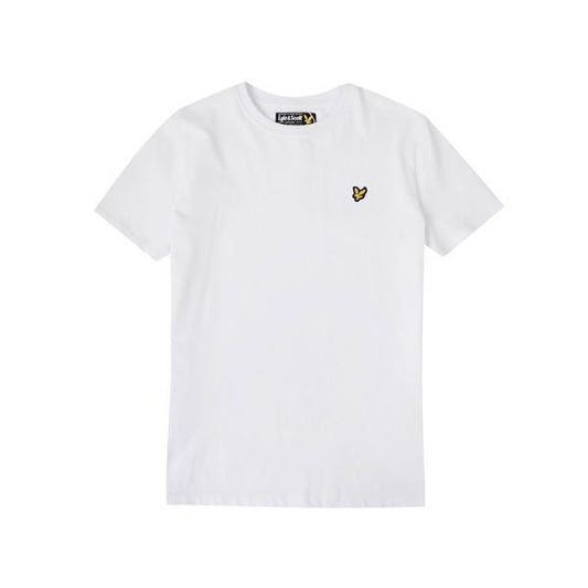 Hvit Lyle & Scott T-skjorte med gul logo – Gutt