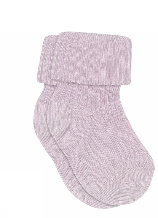 MP lyselilla bambussokker med ribb i myk bambus – 0–2 år