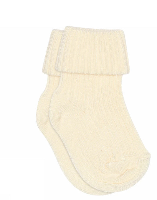 MP offwhite bambussokker med ribb – 0–2 år