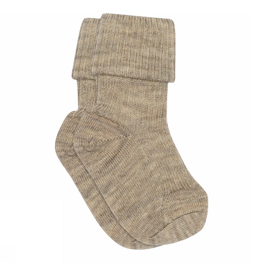 MP Wool Rib babysokker i beige farge for unisex
