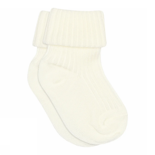 MP Wool Rib babysokker i hvit farge for unisex