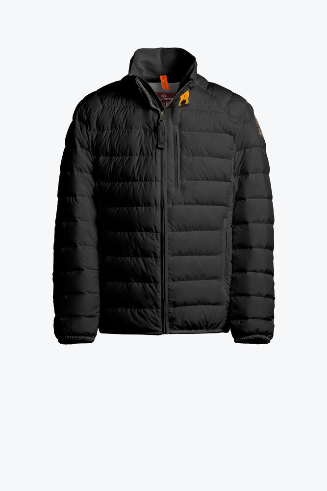 Parajumpers Ugo svart dunjakke for gutt med glidelås og høy hals