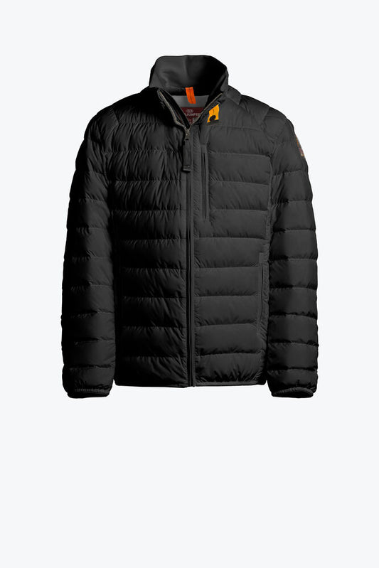 Parajumpers Ugo svart dunjakke for gutt med glidelås og høy hals