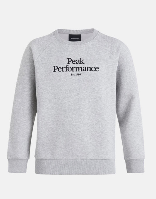Peak Performance Junior Original Crew genser i grå farge for unisex