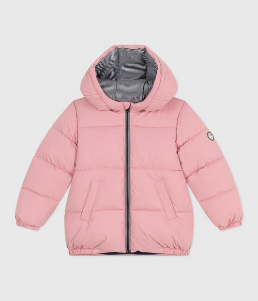 Boblejakke fra Petit Bateau i rosa for jente.