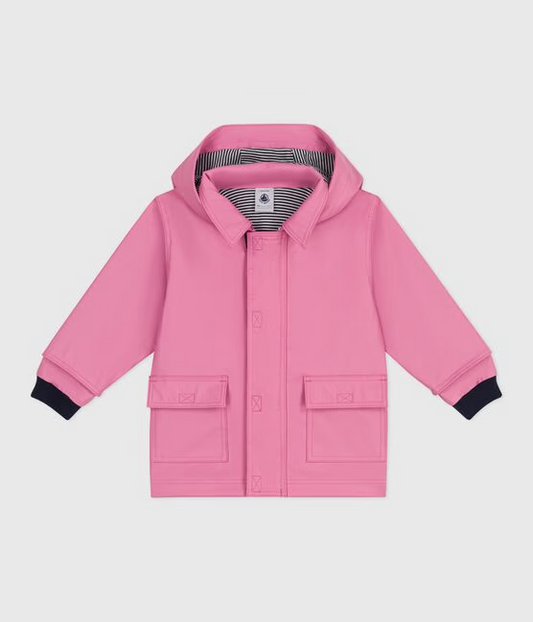 Regnjakke fra Petit Bateau i rosa for jente.