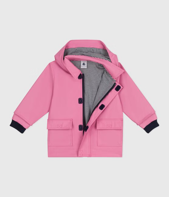 Regnjakke fra Petit Bateau i rosa for jente.