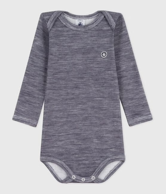 Petit Bateau ullbody i blå til gutt 6–36 mnd