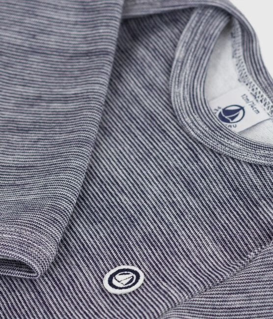 Petit Bateau ullbody i blå til gutt 6–36 mnd