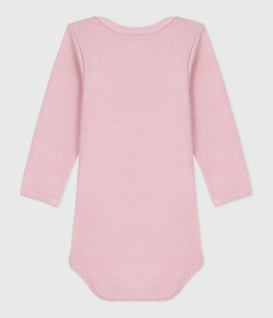 Petit Bateau ullbody i rosa til jente 6–36 mnd