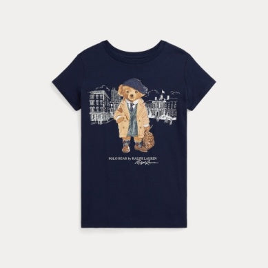 Polo Ralph Lauren bamse t-skjorte i mørkeblå farge for jente