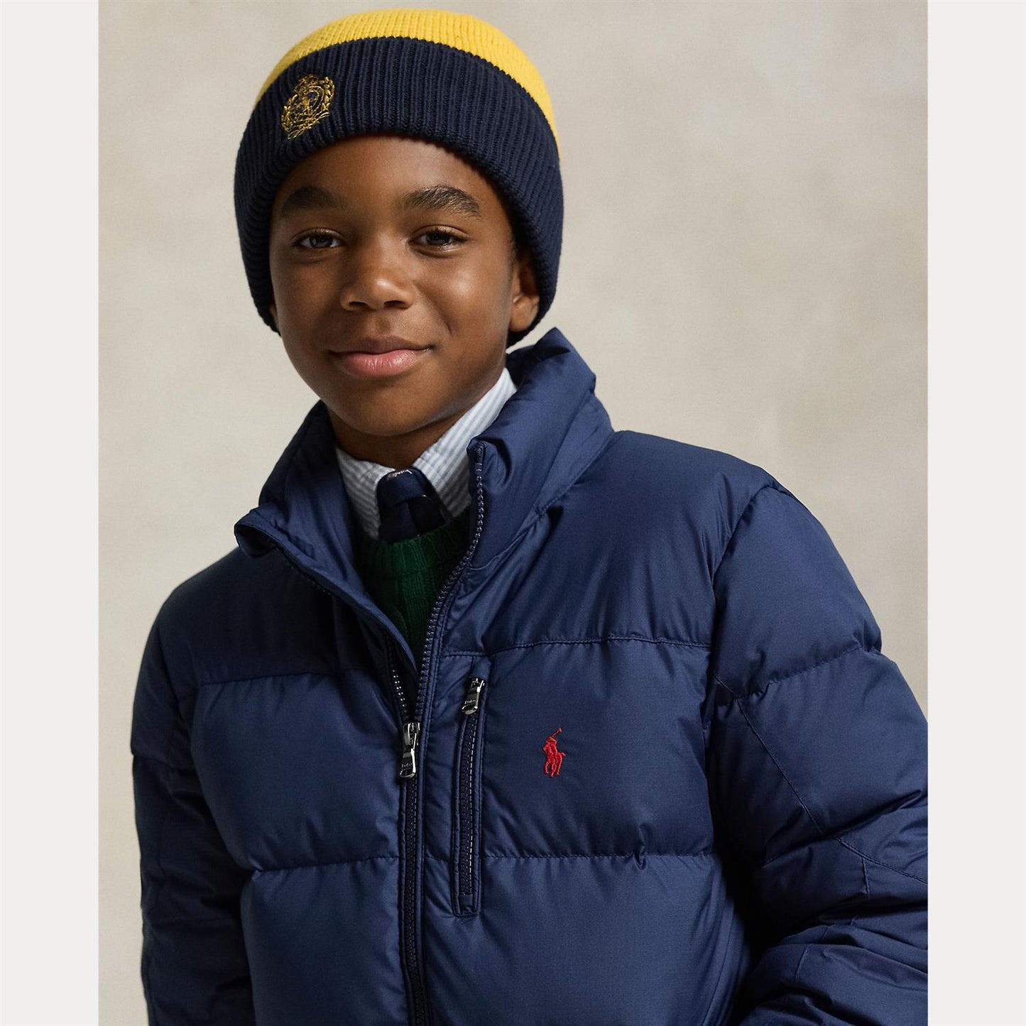 Blå dunjakke fra Polo Ralph Lauren med hette – gutt
