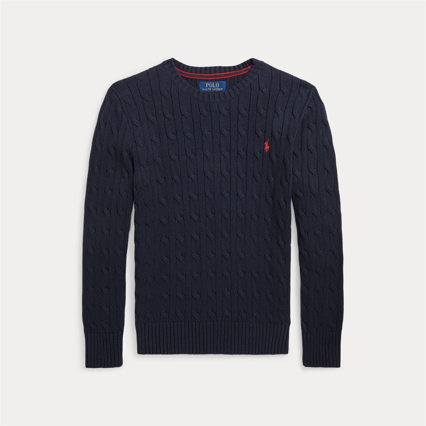 Polo Ralph Lauren mørkeblå flettet genser med logo til gutt 8–20 år
