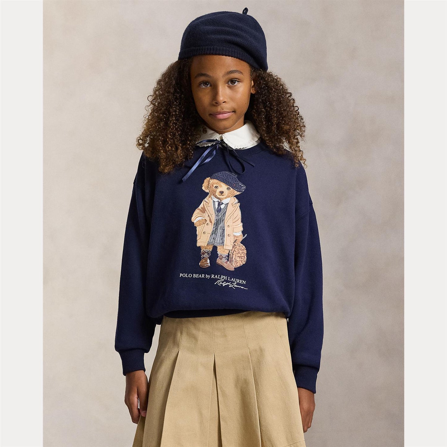 Polo Ralph Lauren genser i blå med bamsemotiv for jente 12–16 år