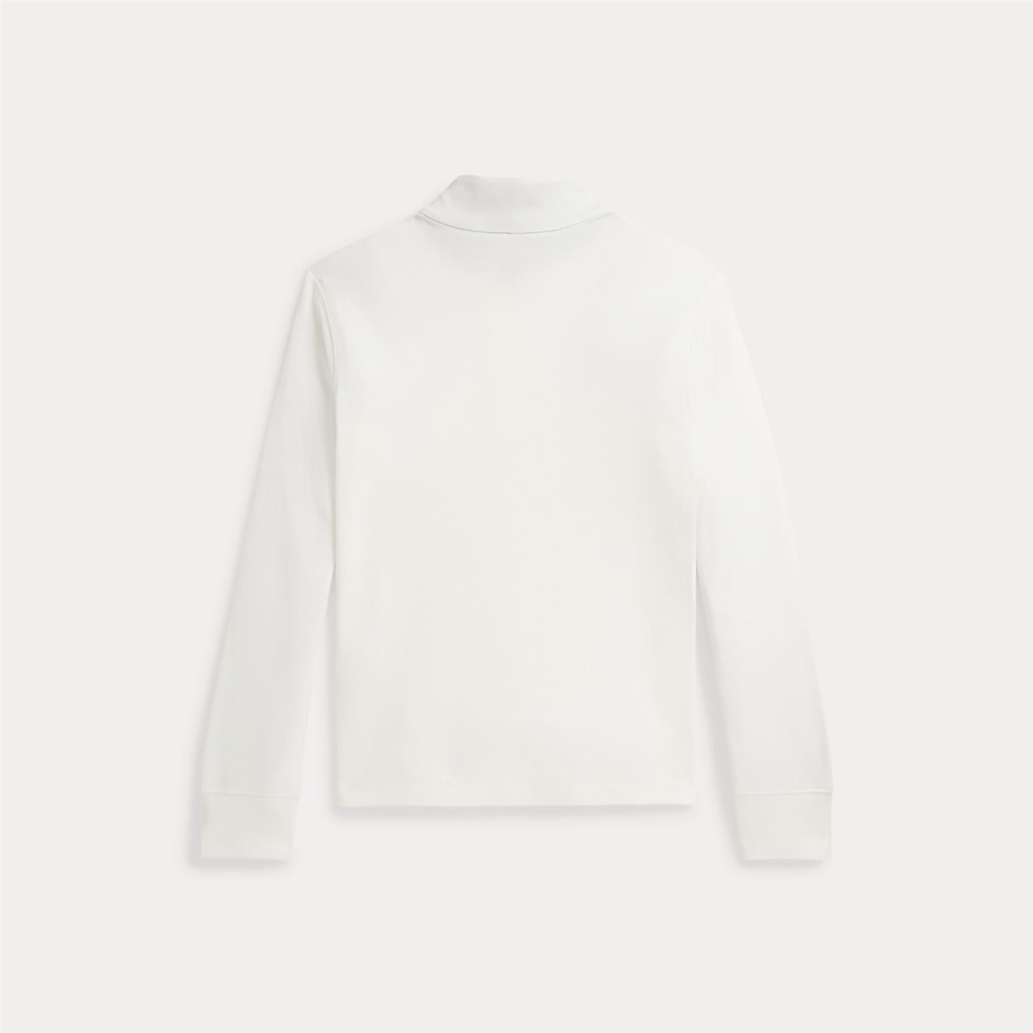 Polo Ralph Lauren hvit halfzip collegegenser med kontrastkrage og logo