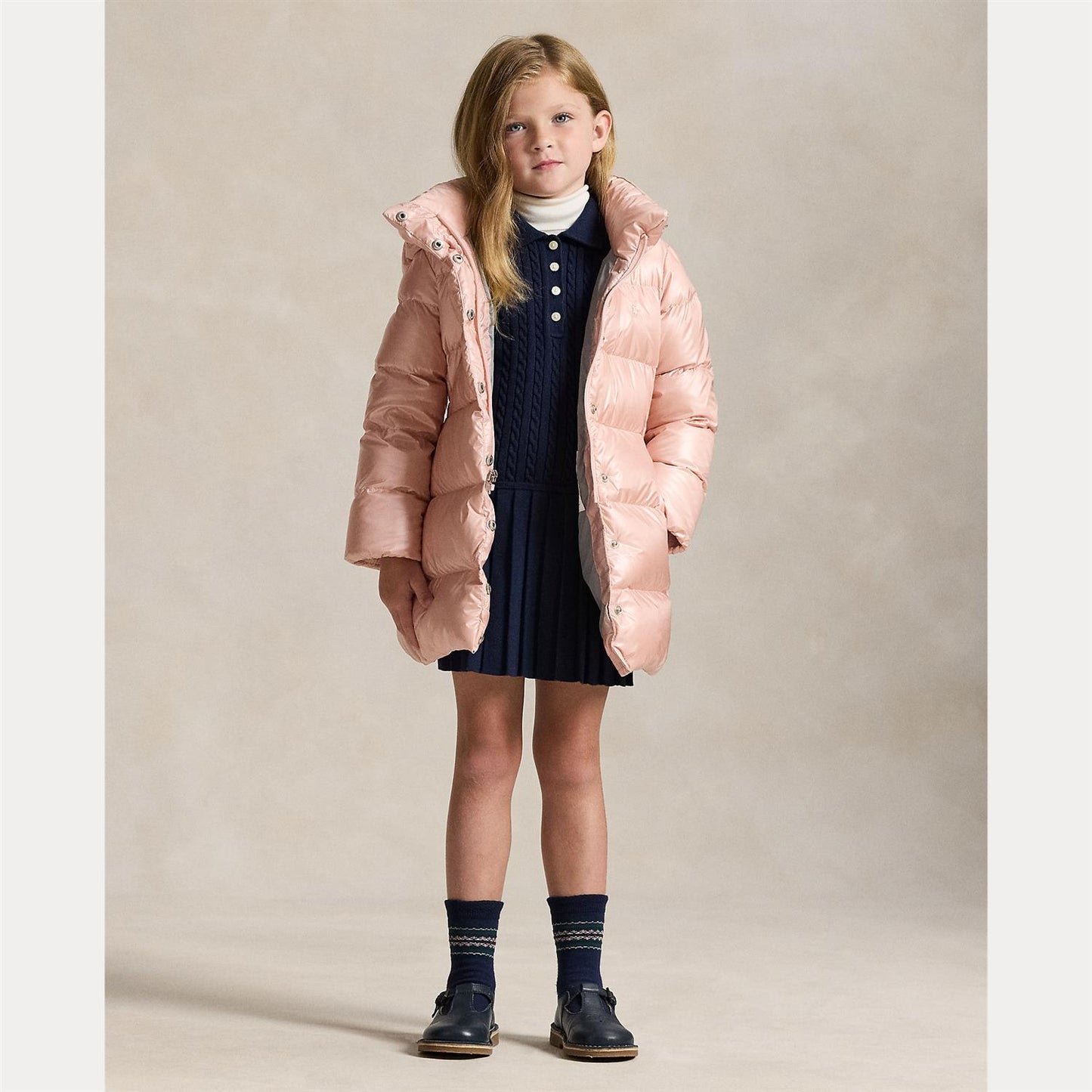 Polo Ralph Lauren kåpe med hette i rosa for jente