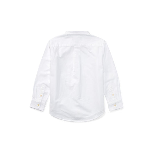 Hvit Slim Fit penskjorte fra Polo Ralph Lauren med brodert hest – gutt